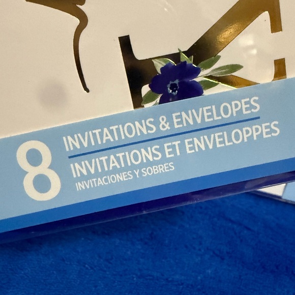 Blue and Gold Baby Shower Invitations 2 Packages of 8 (16Total) NWT - Picture 4 of 4